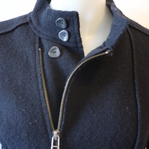 DUARTE BLACK BOILED WOOL FULL ZIP JACKET S * - Picture 4 of 16